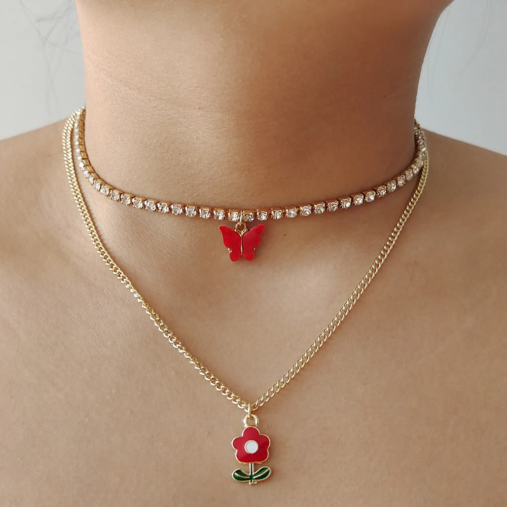 Женское ожерелье с подвеской-бабочкой в стиле хип-хоп | Украшения и аксессуары