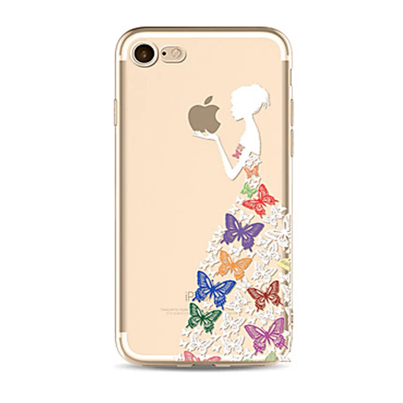Чехол для iPhone 8 Plus прозрачная задняя крышка чехол с бабочкой сексуальный Дамский