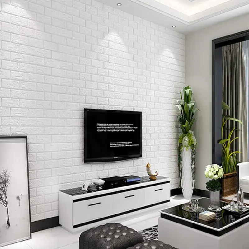 7*70 см PE пены тиснением 3D наклейки на стену кирпич Водонепроницаемый