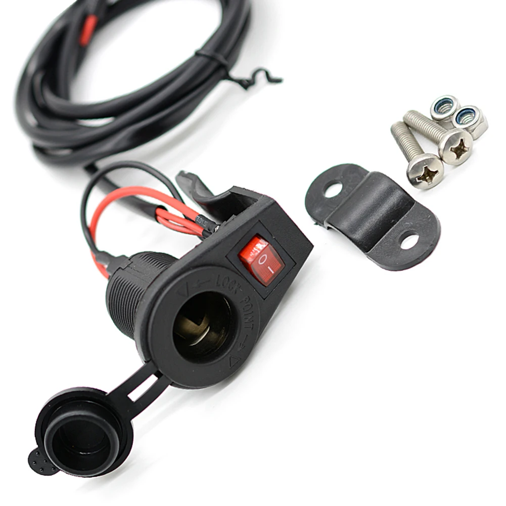 

Cigarette Lighter Socket 12V Power CS-332A1 Motorcycle Receptacle with Switch Outdoor Personal Motorcycle Ornaments