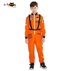 Унисекс косплей астронавт стираки оранжевого цвета для Хэллоуина Костюм для детей Рождественская вечеринка для мальчиков сценическое платье