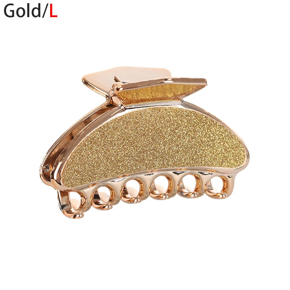gold L Новинка, модные женские заколки для волос, акриловые шпильки для волос, одноцветные женские заколки для волос, крабы, Когти для волос, женские аксессуары для макияжа и мытья волос - Цвет: gold L