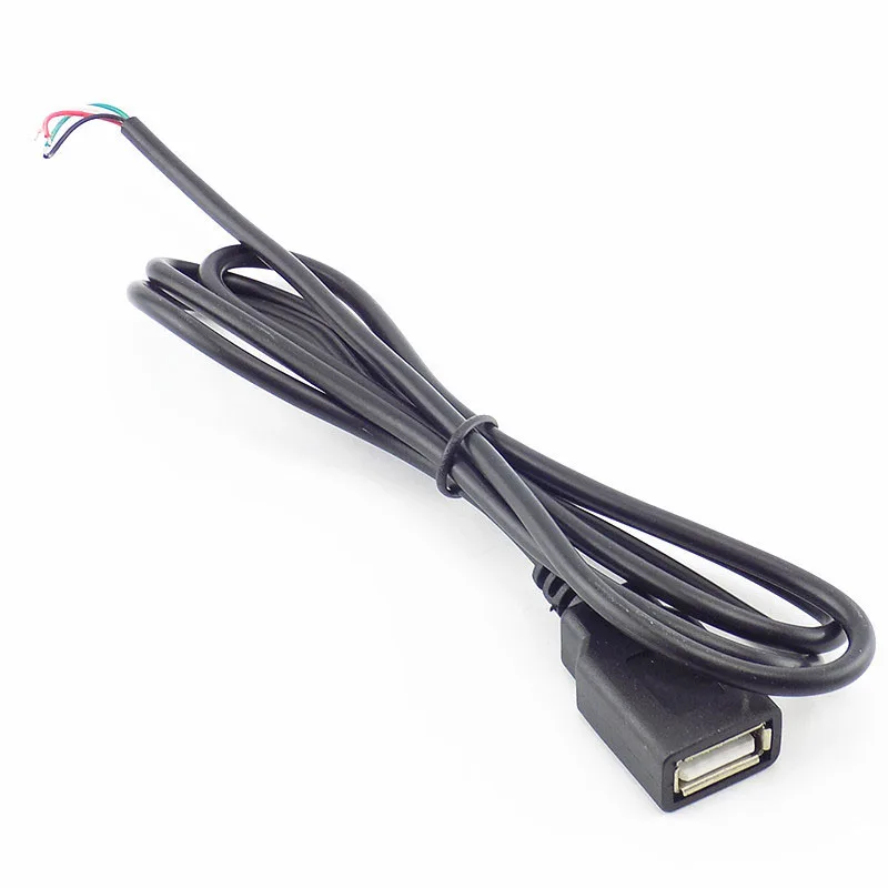 

0.3m/1m/2m DIY 4 Pin Female Jack 4 Wire line Connector extend Cable 5V Micro USB 2.0 Transport Data Power Charging Cord