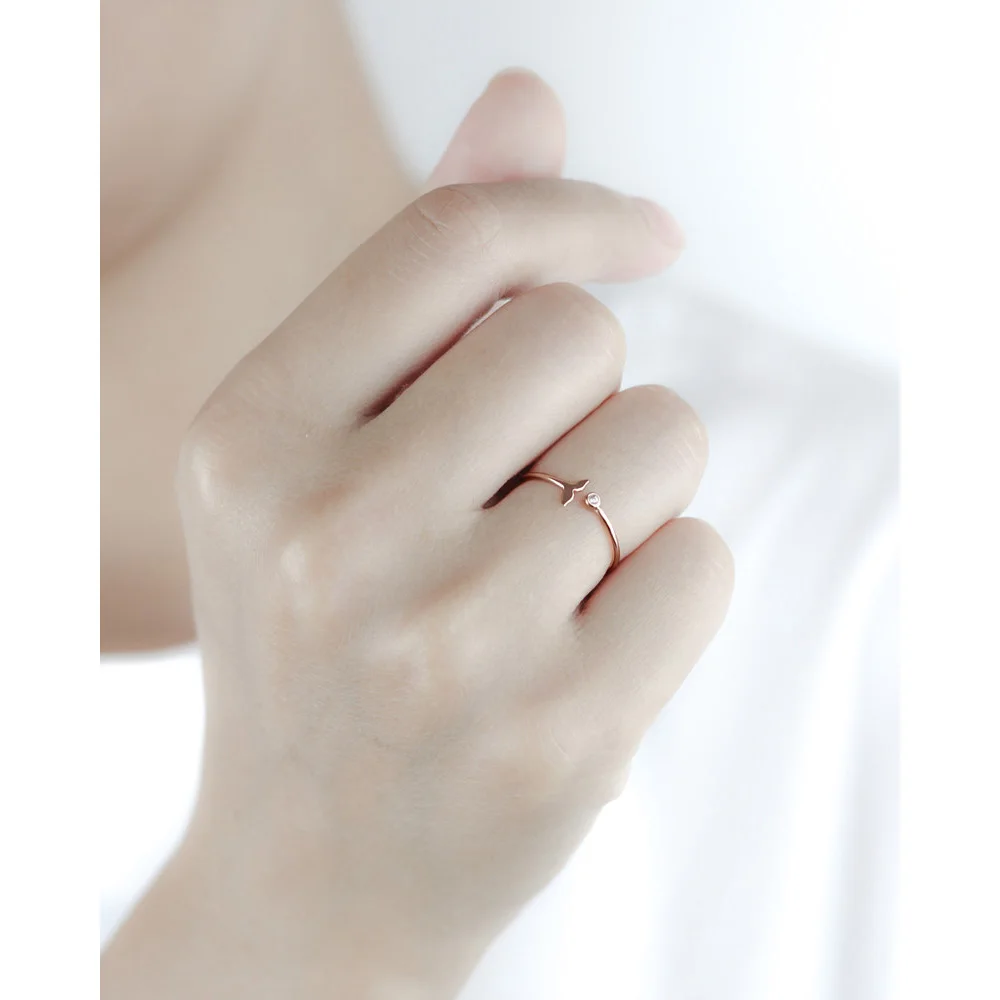 Женское Открытое кольцо с хвостом русалки из серебра 100% пробы|Кольца| |