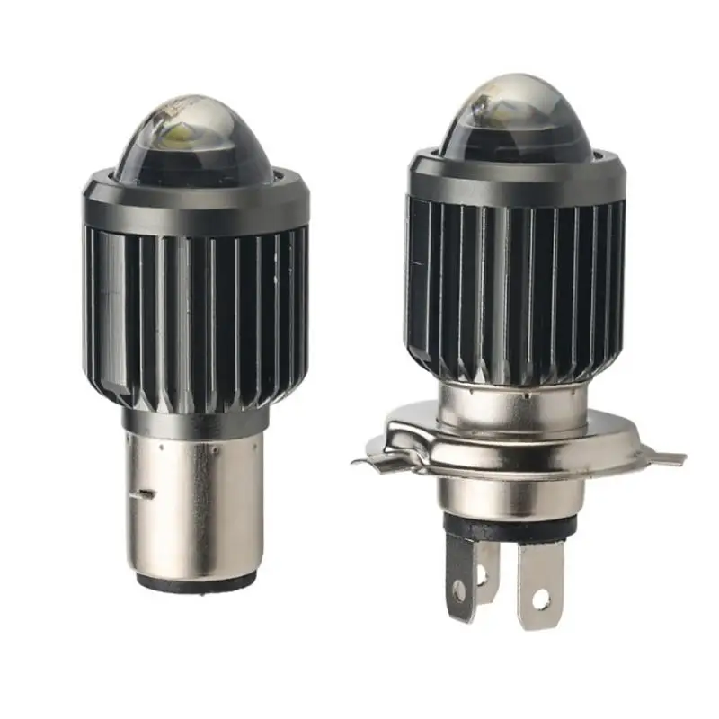 H6 Motorcycle Headlight Hi/Lo Bulb Scooter E-Bike Fog Lamp LED Dual Color H4 LED HS1 BA20D Projector Lens White Yellow image 2