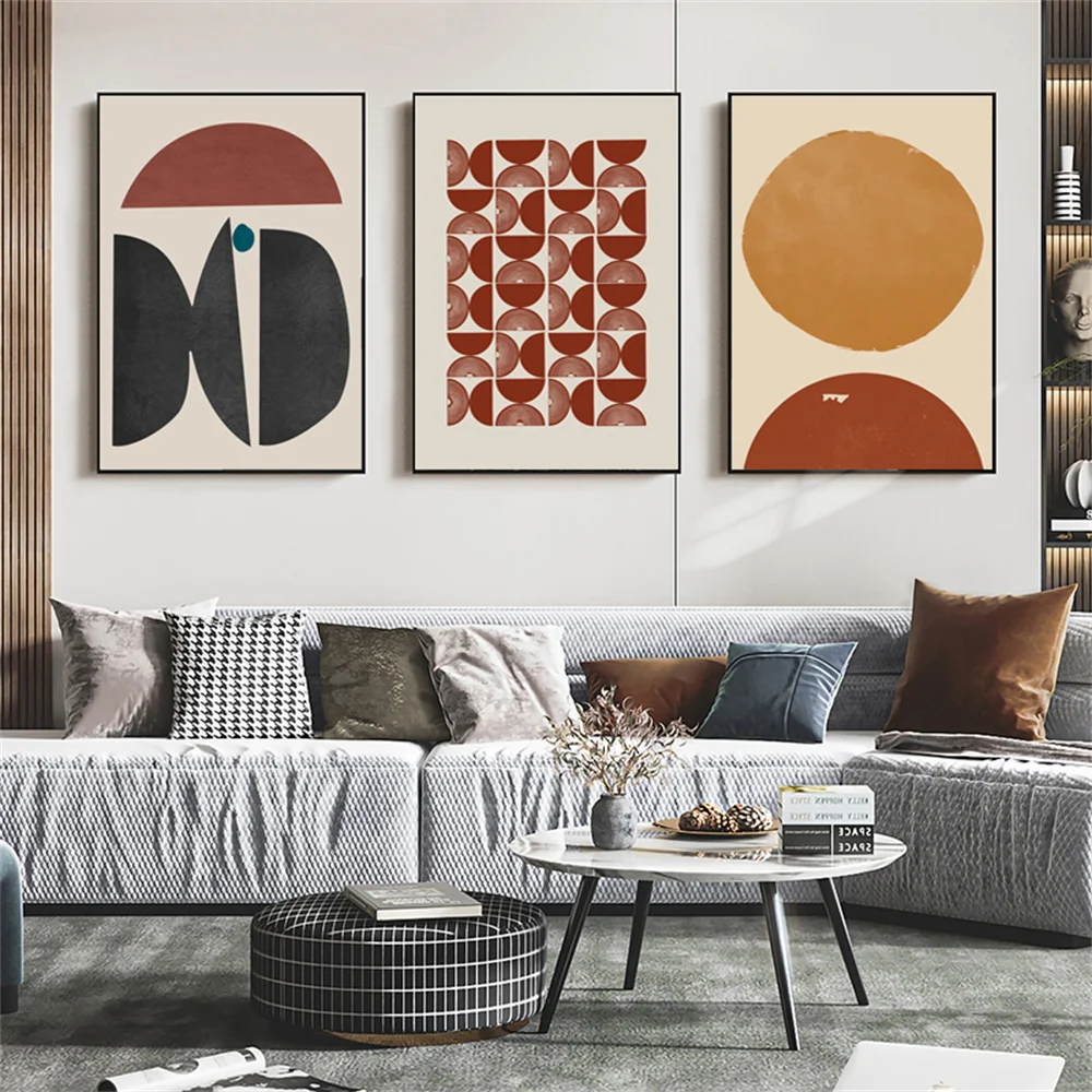 

Abstract Geometry Wall Art Poster Arch Line Drawing Art Print Black Gray Red Yellow Canvas Painting Nordic Pictures Home Decor