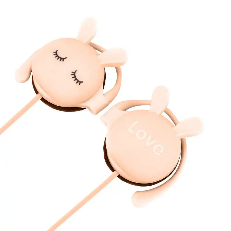Полностью Мультяшные наушники с заячьими ушками проводные спортивные стерео для