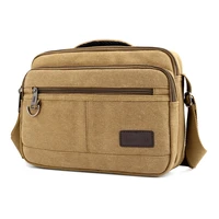 retro canvas bag mans handbag over his shoulder light outdoor travel shoulder bag large capacity widen retro messenger bag