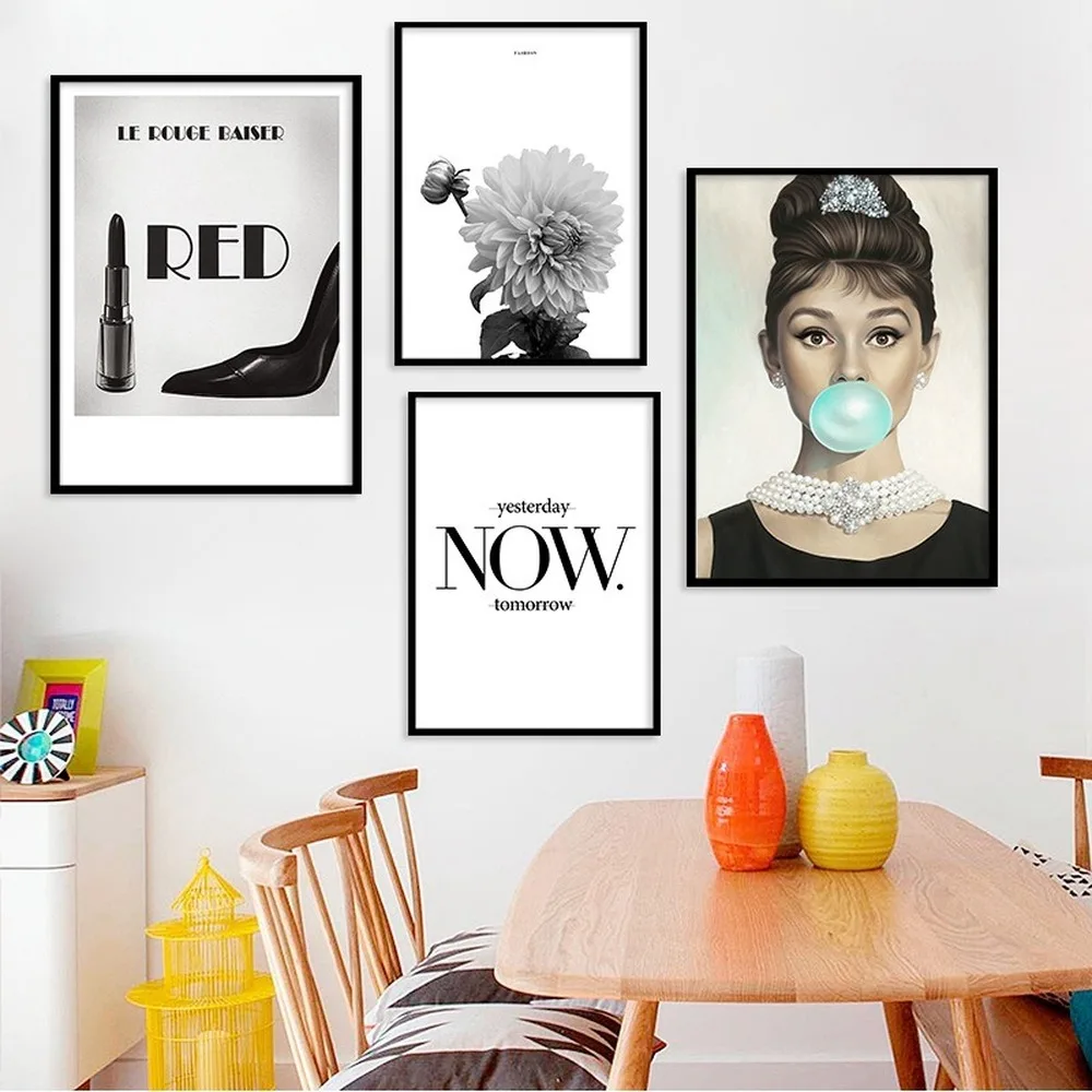 Простой креативный водонепроницаемый холст картина прямо сейчас цветок помада