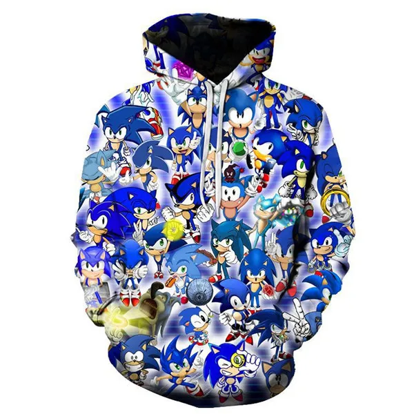 picture color Sonic 3D Модный пуловер худи Повседневная Толстовка с длинными рукавами 3D Одежда для мальчиков и девочек тонкий стиль детский свитер с героями мультфильмов - Цвет: picture color