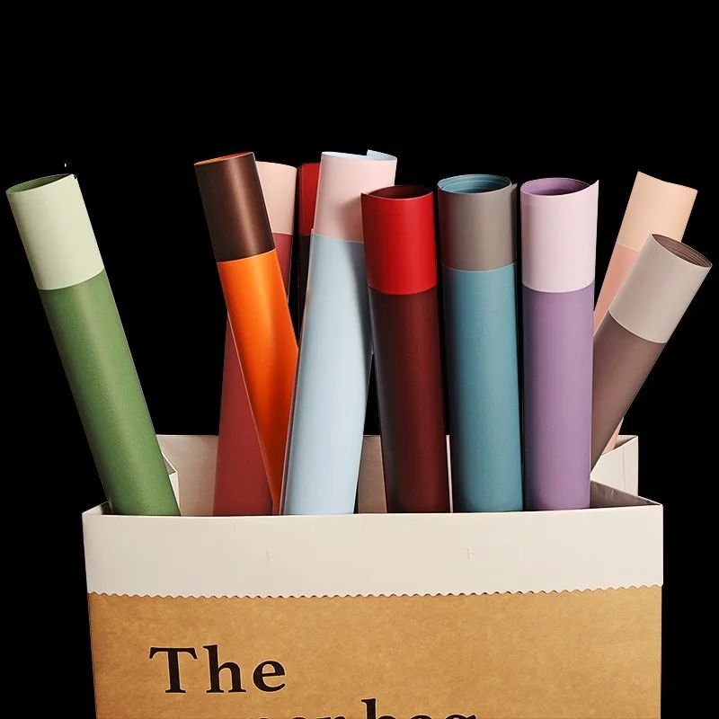 Papel de envolver Rosa impermeable de dos colores, envoltura de regalo gruesa de estilo coreano, ramo de florister&iacute;a, 20 Uds.-3