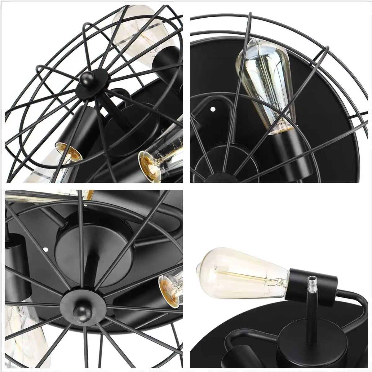 

Modern nordic black wrought iron E27 led ceiling lamps for kitchen living room bedroom study balcony porch restaurant cafe hotel