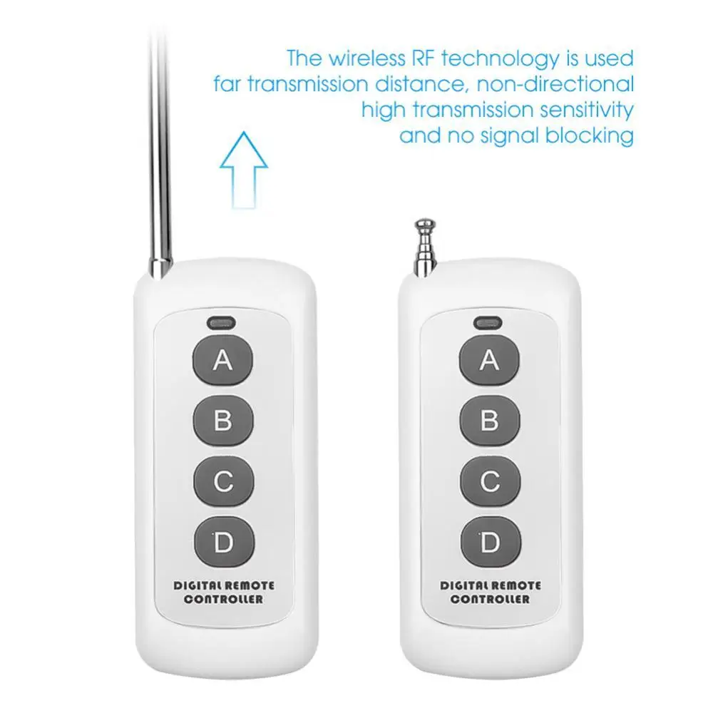 

433MHz Remote Control Switch 4 Buttons 1000m Long Range Wireless Controller
