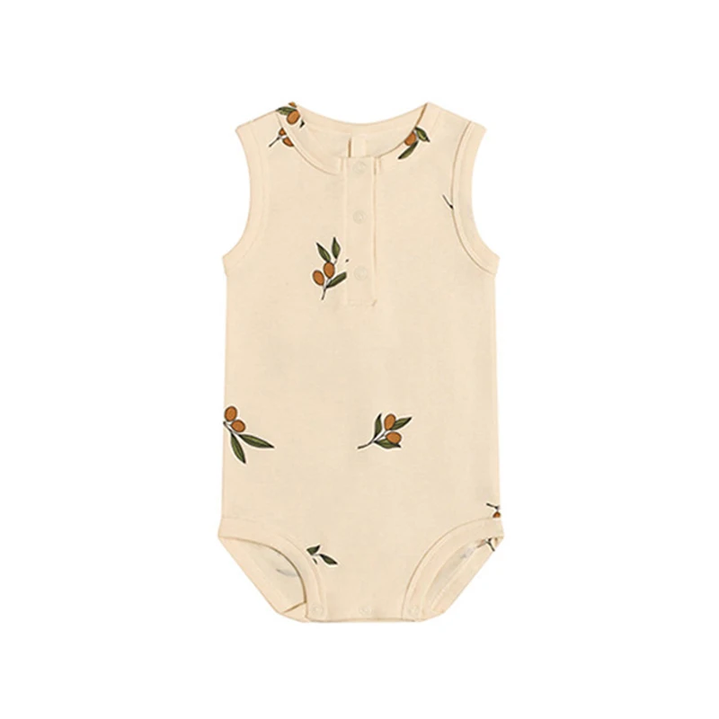

Keelorn Baby Girl Romper 2021 New Summer Kids Baby Printing Jumpsuits Sleeveless Toddler Unisex Cotton Clothing 0-24M