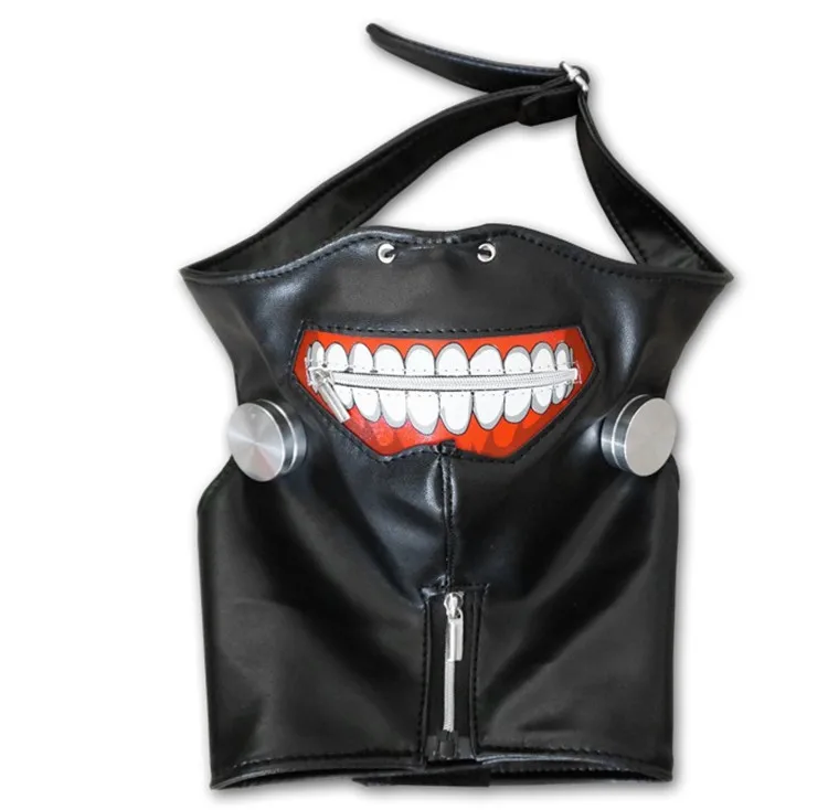 Маска для косплея из искусственной кожи с регулируемой молнией мужчин и женщин |