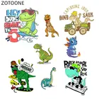 Милая одежда ZOTOONE с динозаврами, термотрансферы, термотрансферы, принты животных на футболках, платьев