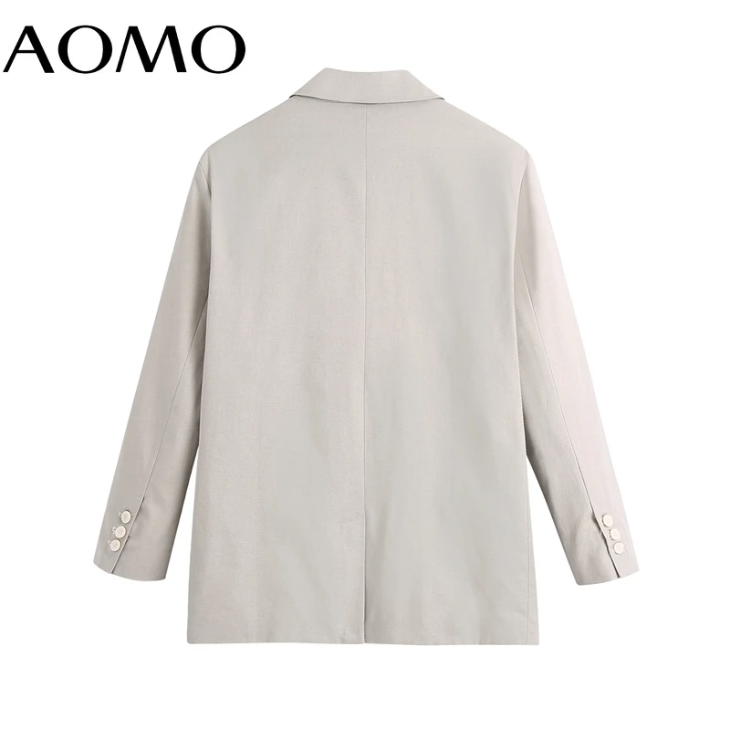 

AOMO Women 2021 Fashion Oversized Blazer Coat Vintage Long Sleeve Pockets Female Outerwear Chic Veste BE916A