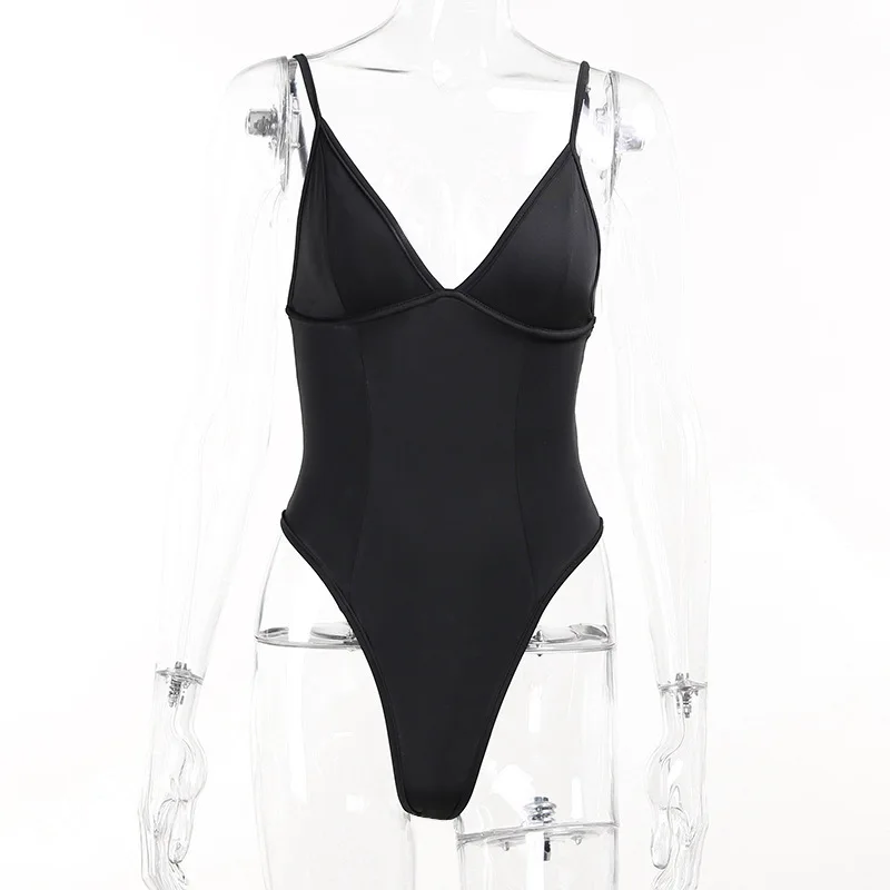 

Fashion Women's Jumpsuit New Summer Casual Hot Sale V-neck Pullover Solid Color Chest Sexy Sling Slim Fit Jumpsuit Donsignet