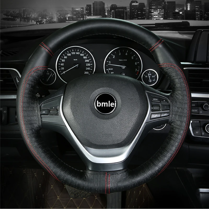 Чехол для руля DIY мягкая Нескользящая 100% натуральная кожа Воловья коса с