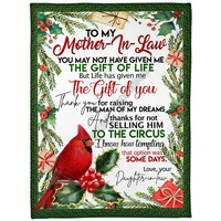 to my mother in law cardinal birds cozy premium fleece blanket 3d printed sherpa blanket on bed home textiles