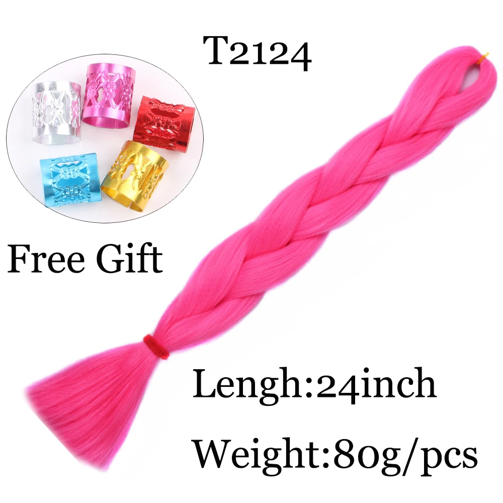 Синтетические волосы 24 дюймов на крючках косички для наращивания эффектом