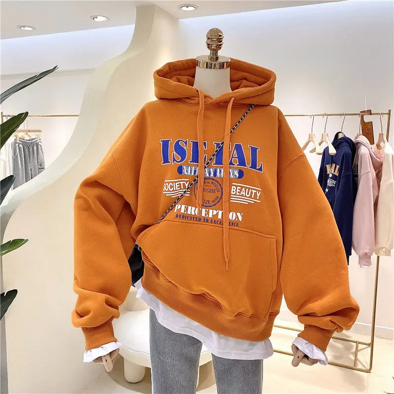 

Wei Yi women's spring and autumn thin 2021 new Korean version of ins fashion loose Joker hooded clothes