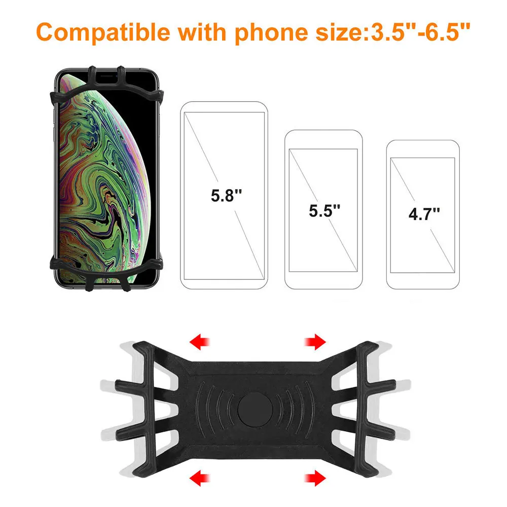 Bike Phone Holder Adjustable Pull Button Anti-shock Mount Bracket Fork For Handlebar Clip Stand GPS | Спорт и развлечения