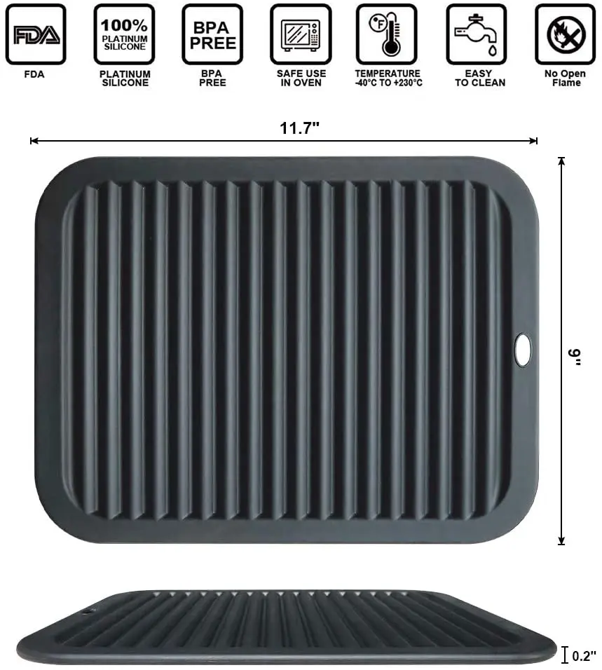 

WALFOS Multi-Purpose Versatile Trivet Mat Flexible Silicone Hot Pad Silicone Trivets Heat Resistant For Hot Pots and Pans