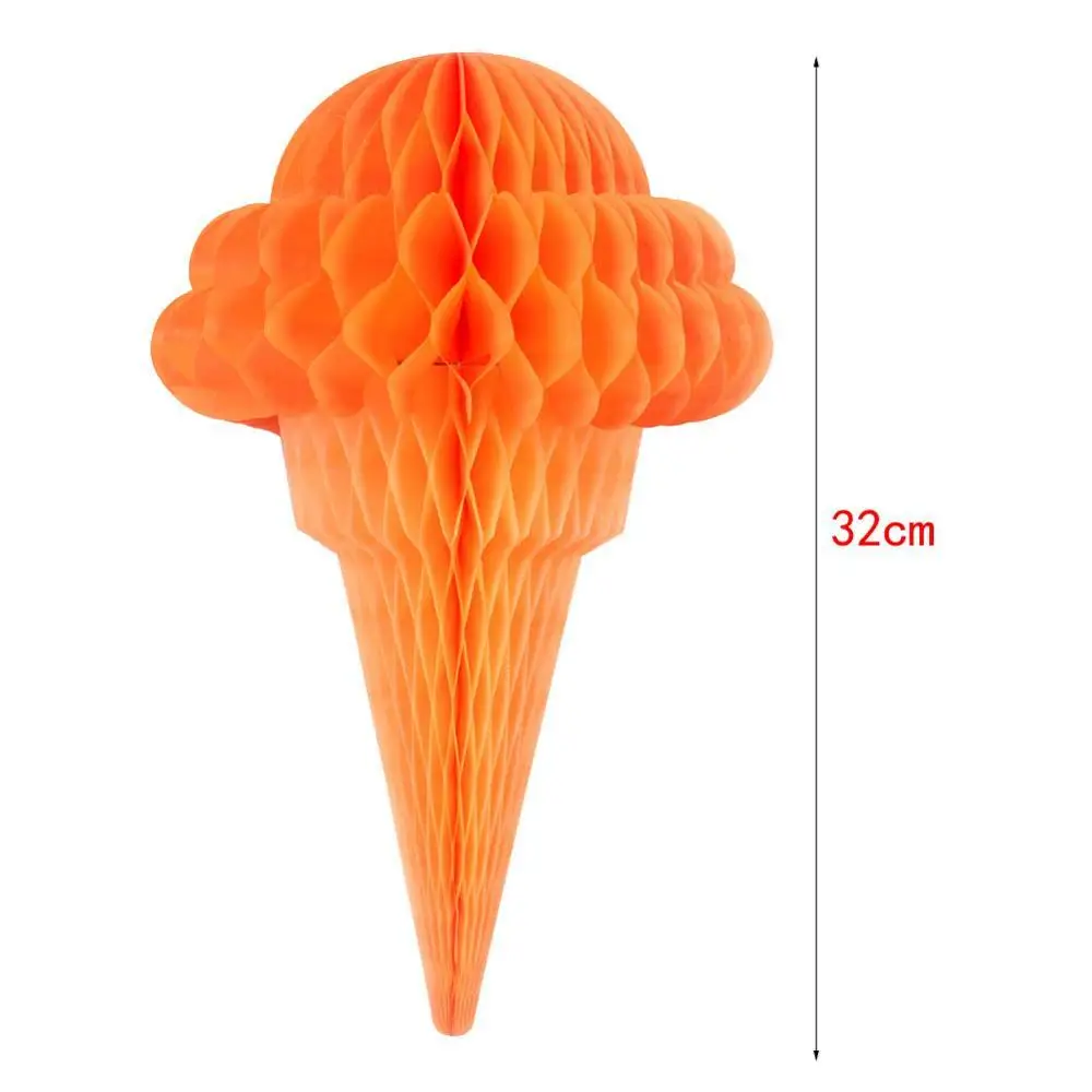 3D Шарики для мороженого, соты, летняя палочка от мороженого для леденца, гирлянда, красочное плавающее пальто, украшения для дня рождения - Цвет: 1pc orange ice cream