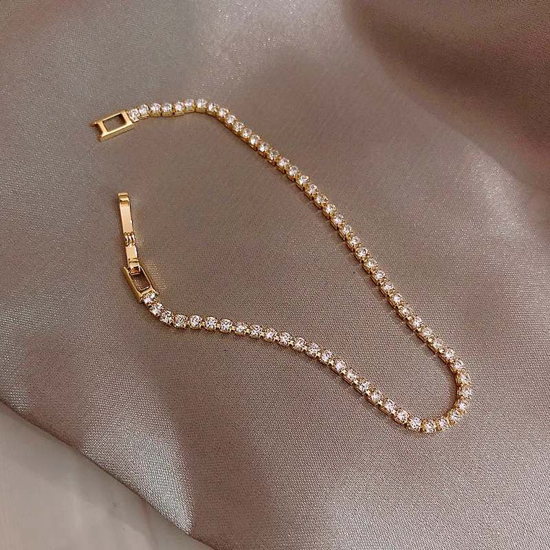 

Women [real Gold Plating] Zircon Bracelets New Cool Style Small Crowd Temperament Versatile Simple Confidante Female Bracelet