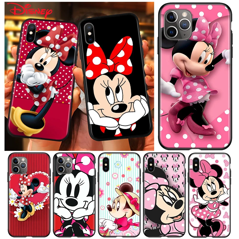 Силиконовый черный чехол под искусственные бриллианты стразы красного цвета