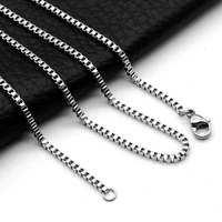 stainless steel box chain necklace diy jewelry findings making men women wholesale link chains accessories 1 5mm 2mm 2 5mm 3mm