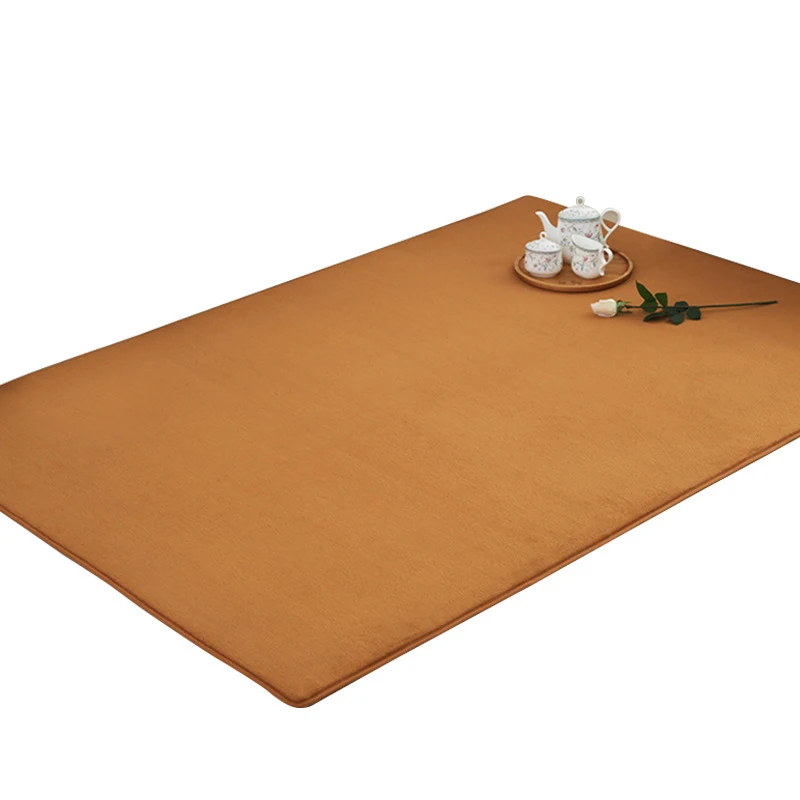 30Thick Solid Color Pattern Coral Velvet Carpet Modern Home Living Room Bedroom Bedside Tatami Crawling Mat Full Shop | Дом и сад