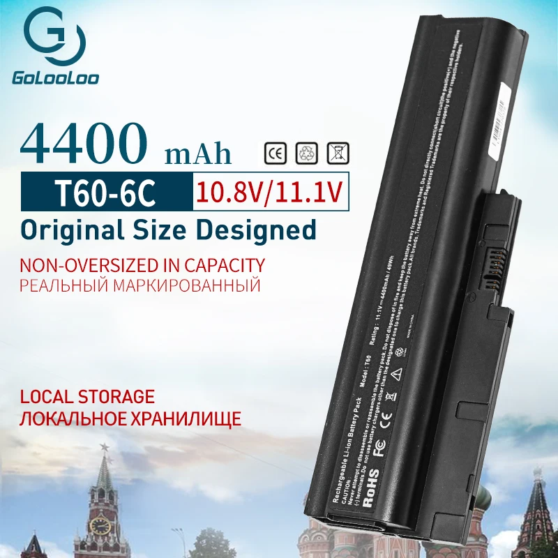 11,1 v аккумулятор для IBM lenovo Thinkpad R60 R60E R61E R61i T60 T60P T61(14,1, 15,4 экран) T61P R500 T500 W500 Sl500 40Y6799