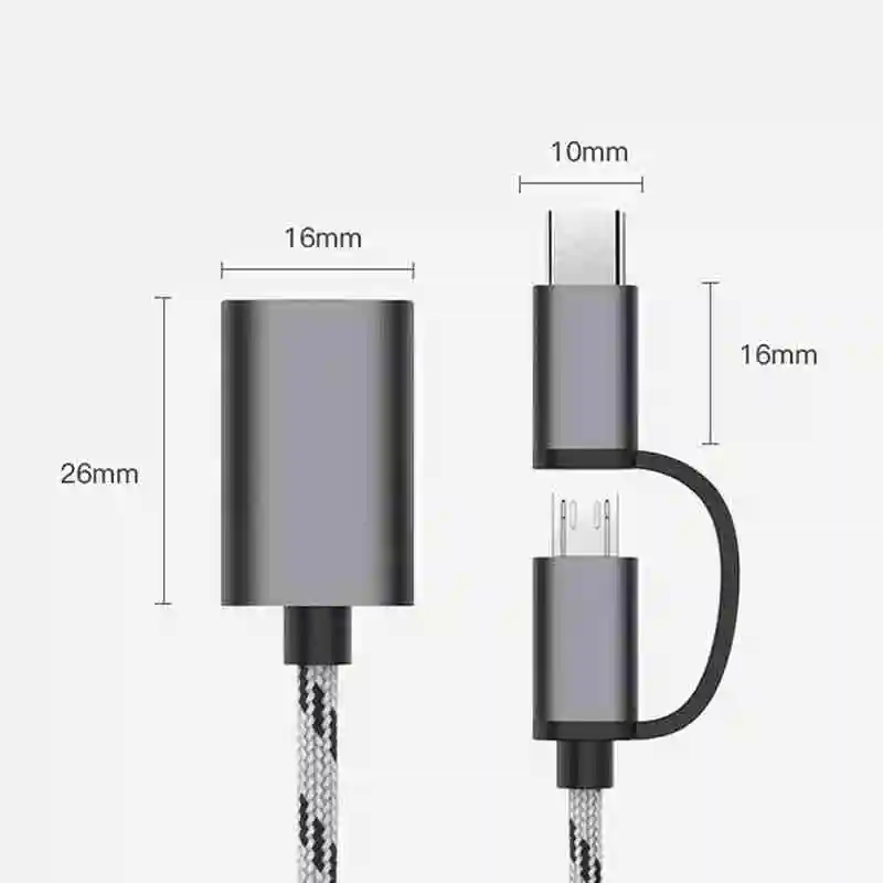 2 в 1 OTG адаптер USB кабель для передачи данных 3 0 Универсальный золотого