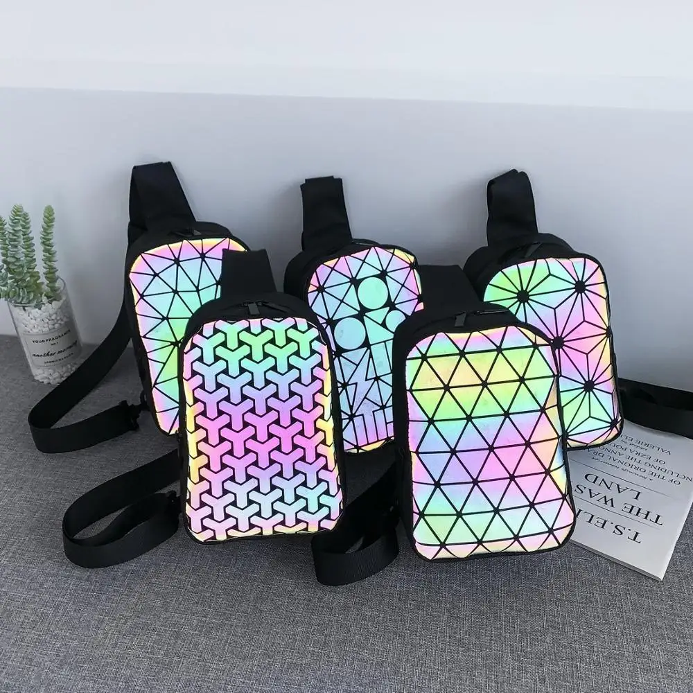 

Fashion Chest Bags Women Men Bag Luxury Brand Crossbody Back Pack Unisex Chest Pack Triangular Sequin Design Shoulder Purse