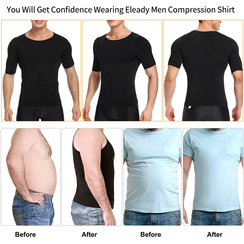 

Mens Slimming Body Shaper Gynecomastia Compression Shirts Tummy Control Shapewear Waist Trainer Chest Abs Slim Vest Male Corset