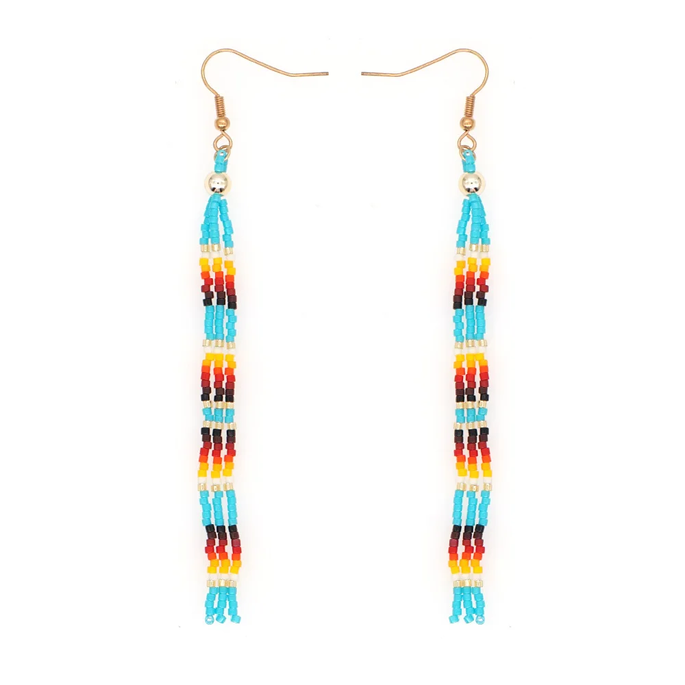 

Boho Ethnic Long Tassel Earrings for Women Vintage Miyuki Bead Dangle Earring Dating Jewelry Accessories Gift Pendientes Mujer