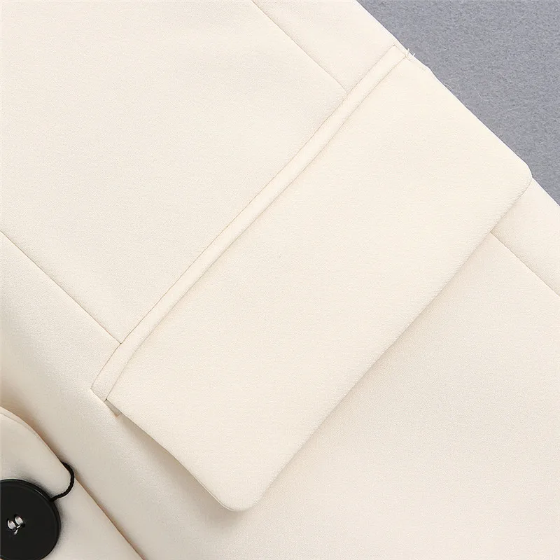 

Elegant Office Lady Pocket Women Coat White Sleeveless Vests Jacket Outwear Casual WaistCoat Colete Feminino