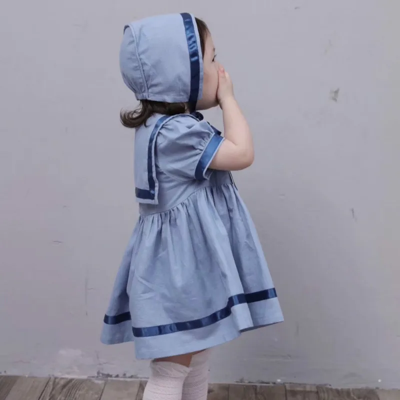 Детское Хлопковое платье с коротким рукавом в английском стиле | Детская одежда и