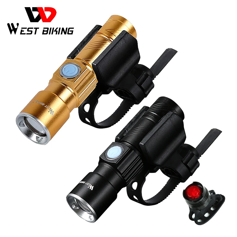 

WEST BIKING Bike Light Ultra-Bright Zoomable 240 Lumen Q5 200M USB Rechargeable Bicycle Light Cycling Front LED Flashlights Lamp