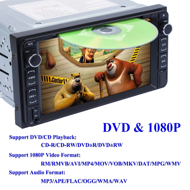 Автомобильный Dvd-плеер 2 Din 7-дюймовый мультимедийный плеер 2Din автомобильное радио