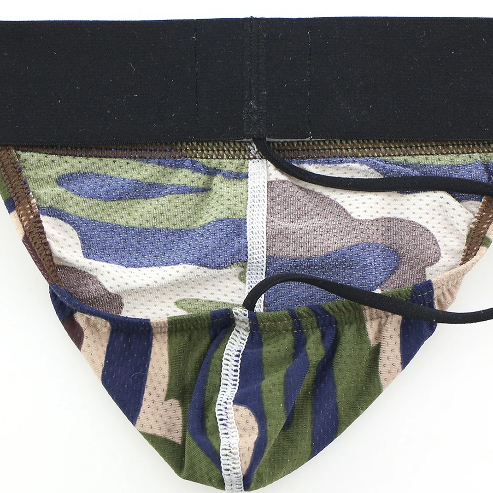 Мужские брифы с камуфляжным принтом дышащие сетчатые сексуальные мужские