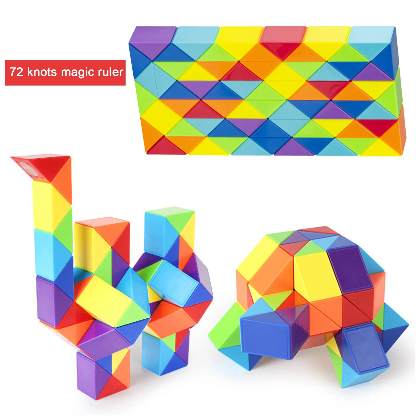 

24/36/48/60/72 Blocks Magic Snake Ruler Puzzle Antistress Cube Twi-st Snake Folding Educational Toy kids child Magic Ruler Cube