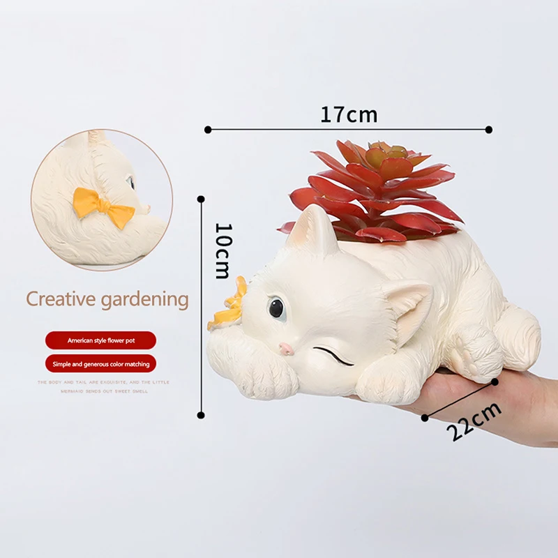 

s Cartoon Cat Animal Home Garden Succulent Flowerpot Fleshy Flower Decoration Planters