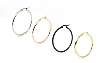 stainless steel 20 100mm small big circle women hoop earrings gold black hoop ear loop smooth ring round earring punk jewelry