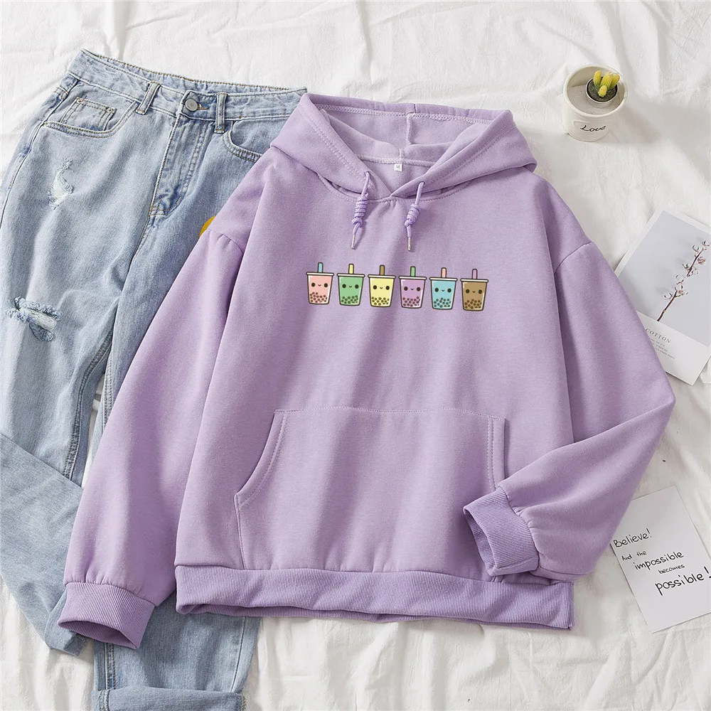 

Oversized Women Basic Hoodies Cute Printed Sweatshirt Women Winter Warm Streetwear Pullovers Graphic Thicken Korean Style Hoodie