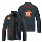 Новая мужская куртка на весну и осень. Повседневное пальто-пилот с воротником-стойкой. Мужское пальто с изысканным принтом