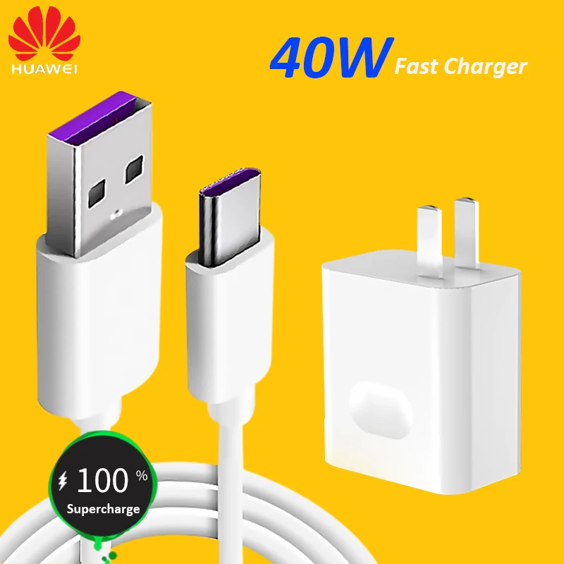 

Huawei 40W Super Fast Charger 5A Type C Supercharge Cable For Huawei P50 P40 P30 P20 Pro Lite Nova 9 8 7 se Mate 20 10 9 Pro V20