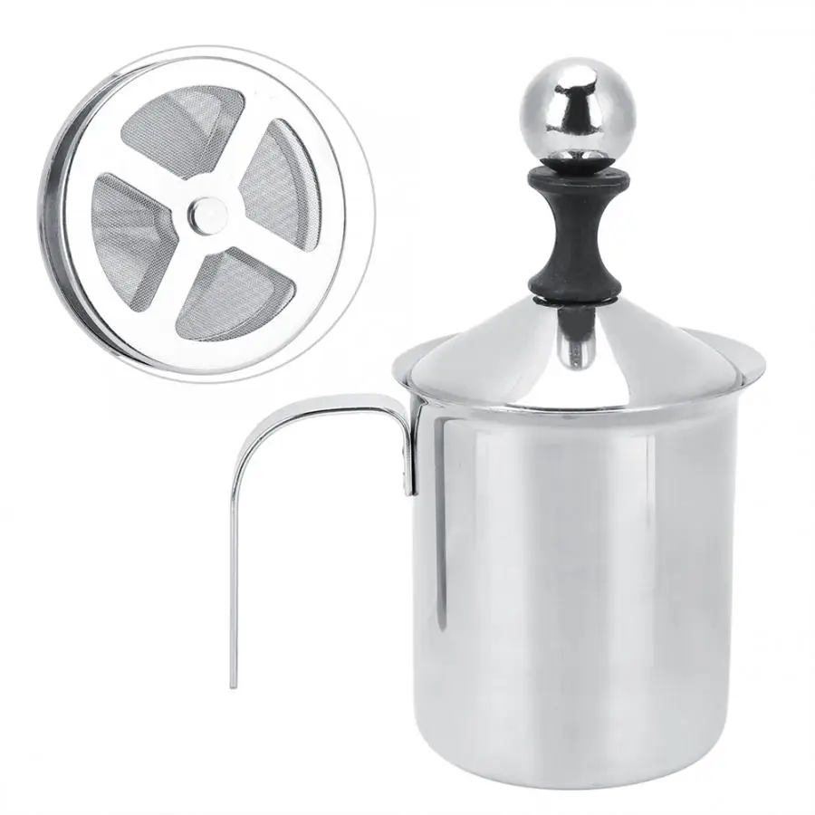 

Espumador de Leche Milk Frother 400ml Stainless Steel Double Mesh Milk Creamer Frother Coffee Foam Latte Spieniacz do Mleka